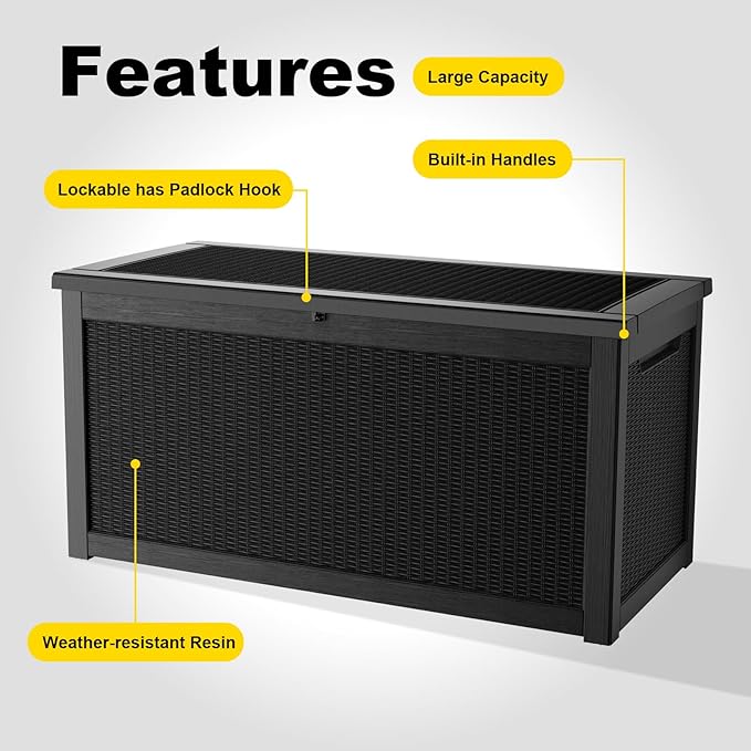 320 Gallon Outdoor Storage Box, Waterproof Patio Organizer, Storage Container - Image 6