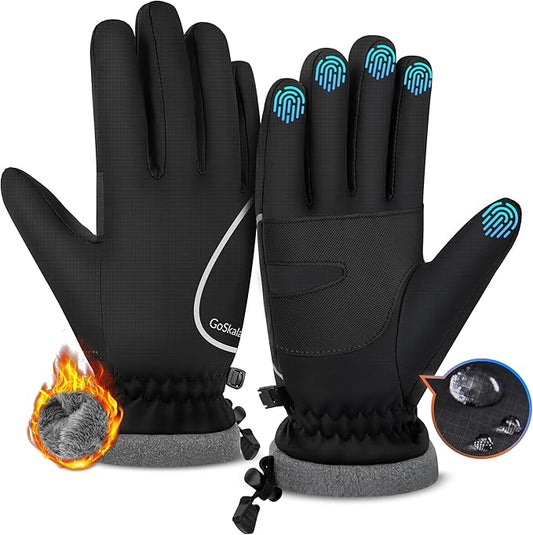 Winter Gloves for Women Men, Waterproof and Warm, Sensitive Touch Gloves for Cycling Running Working Outdoor Activities, Black