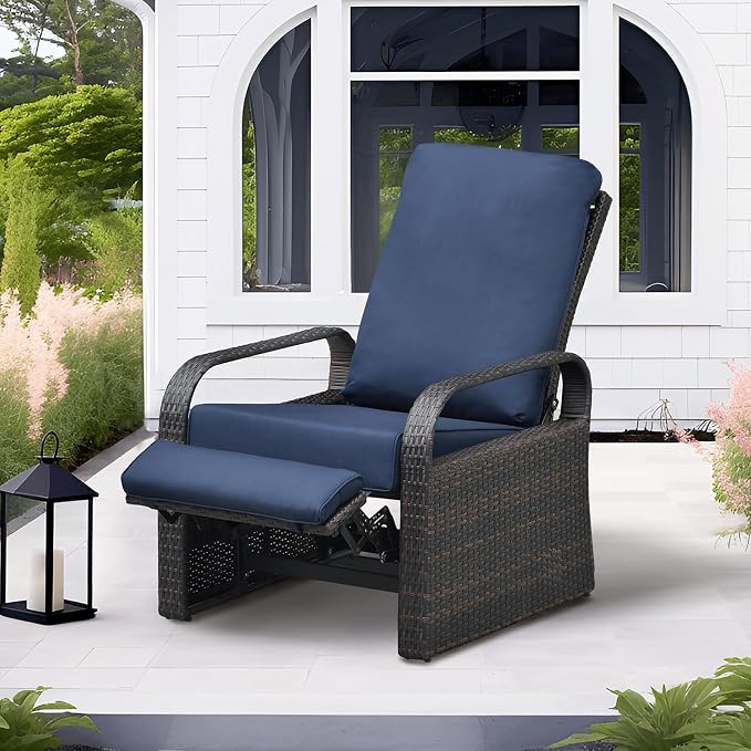 Outdoor Recliner, Aluminum Frame Patio Chaise Lounge Chairs - Image 7