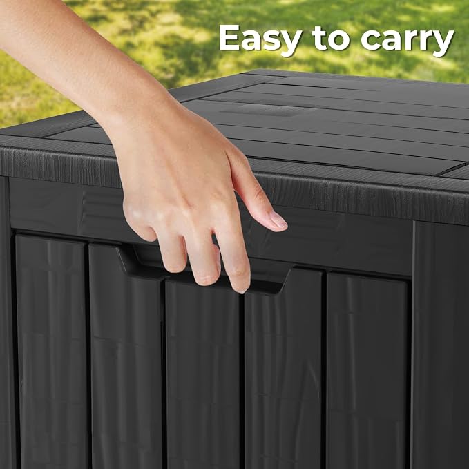 Outdoor Storage Box, 35 Gallon Waterproof Deck Box, Quick Snap-Lock Resin - Image 6