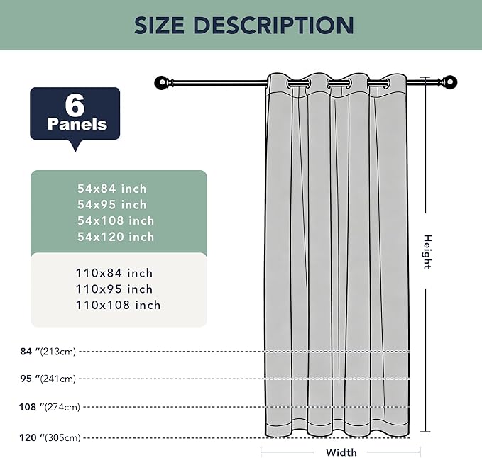 Outdoor Curtains for Patio Waterproof, 6 Drape Panels | Privacy & Weatherproof - Image 7