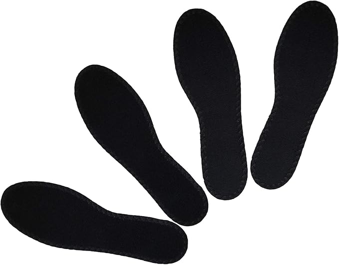 Happystep Cotton Terry Cloth Insoles, Barefoot Shoe Inserts, Sweat Absorption, Odor Control, Moisture-Wicking, Washable and Reusable, Zero Drop Shoe Insoles, 2 Pairs of Black (Women Size 8)