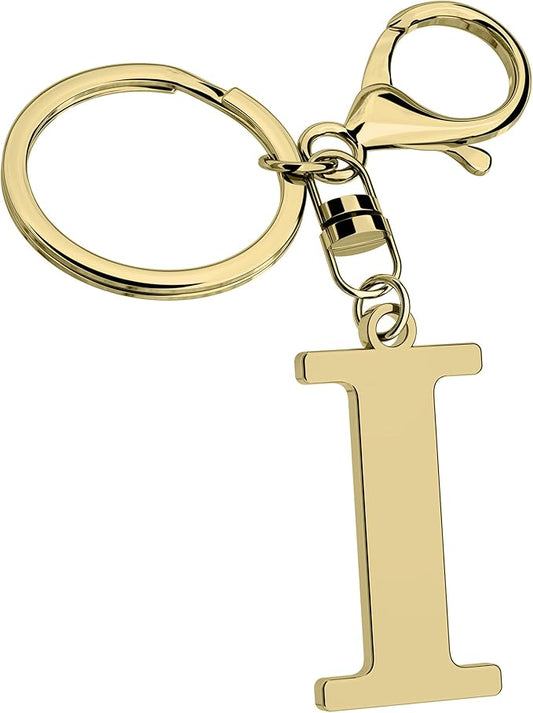 Stainless Steel Gold Letter A-Z Keychain for Women Men, Initial Letter Pendant with Key Ring, Charms for Key Backpack Bag