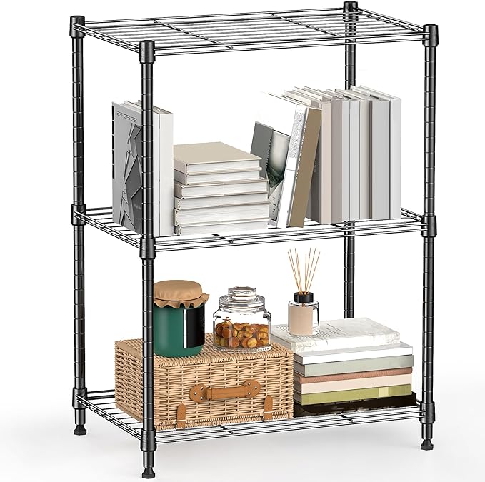 M MZG 450 lbs Steel Storage Shelving 3-Tier Utility Shelving Unit Steel by MEIGAOPLASTICANDMETALHKCOLIMITED