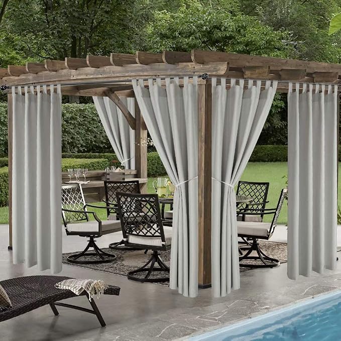 LORDTEX Indoor/Outdoor Curtains Waterproof Tab Top Patio Curtains | Sun - Image 4