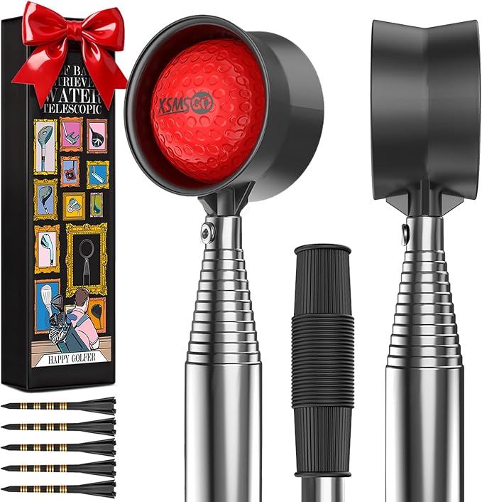 9Ft/12Ft Telescopic Stainless Steel Golf Ball Retriever for Water, High Durability Double Sided Golf Ball Picker Upper, Men's and Women's Golf Accessories Gifts.