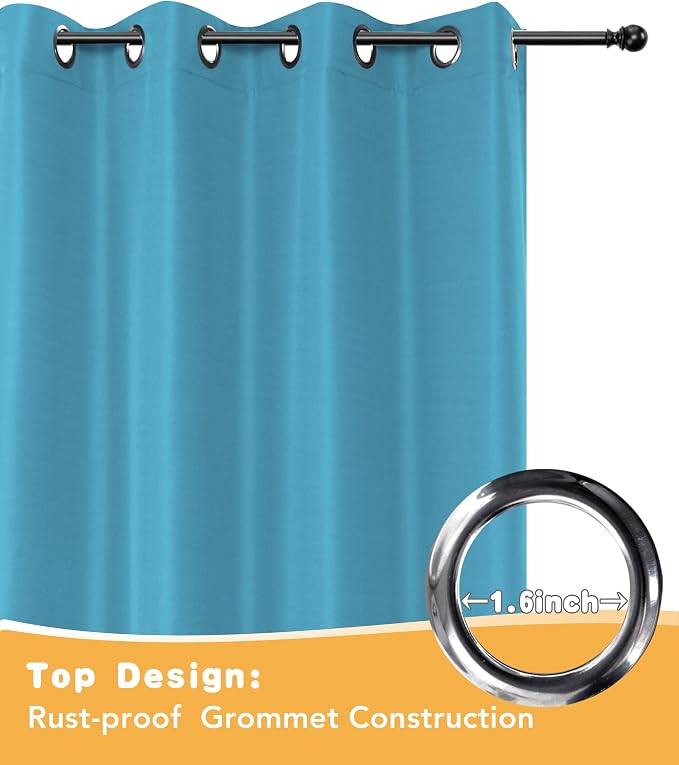 HolidayIdeas Outdoor Curtains for Patio Waterproof 4 Pcs 54x84 Inch Teal | - Image 4