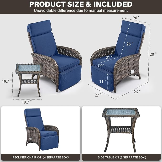 7 Piece Wicker Patio Furniture Set - Image 3