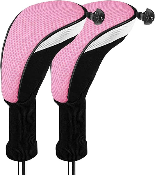 Golf Club Head Covers for Woods and Driver Hybrids Fairway Value Pack Protective Clubs Headcovers with Interchangeable No.Tags 1 3 5