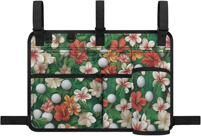 Golf Ball Golf Cart Rear Seat Organizer Universal No Drilling Storage Bag Lightweight Accessories