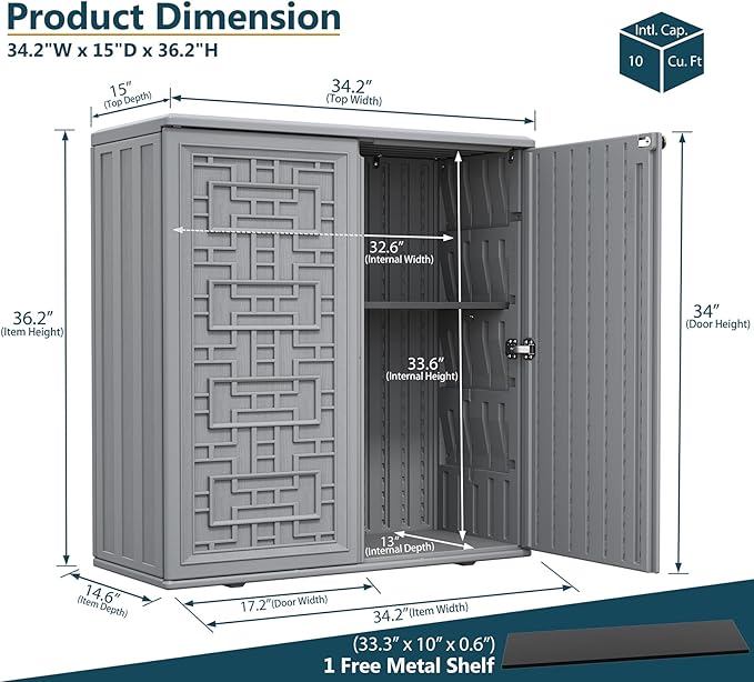 HOMSPARK Indoor/Outdoor Storage Cabinet - Image 3