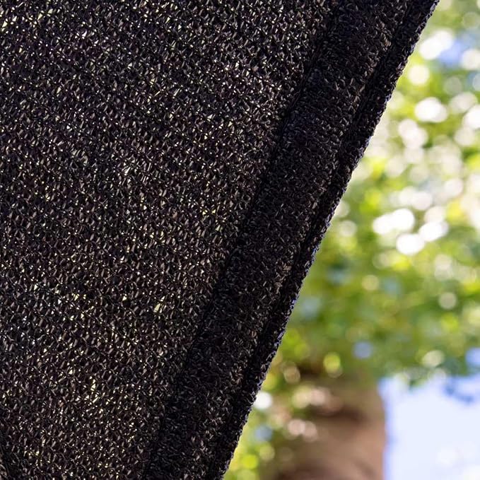Amgo Custom Size 6' x 14' Black Rectangle Square Sun Shade Sail UPF50+ - Image 9