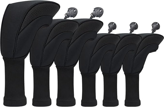 Golf Head Covers for Fairway Woods Driver Hybrids 5 Pieces Nylon Mesh Sports Fan Golf Club Headcovers-Golf Accessories for Men Women.