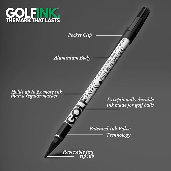 Flightpath GolfInk Marker Pens – Smudge-Free Tour Compliant Markers – Fine Tip, Leakproof Ink for Clean Golf Ball Identification or Liner Stencils – Long-Lasting, Permanent – 4 Pack (Multi)