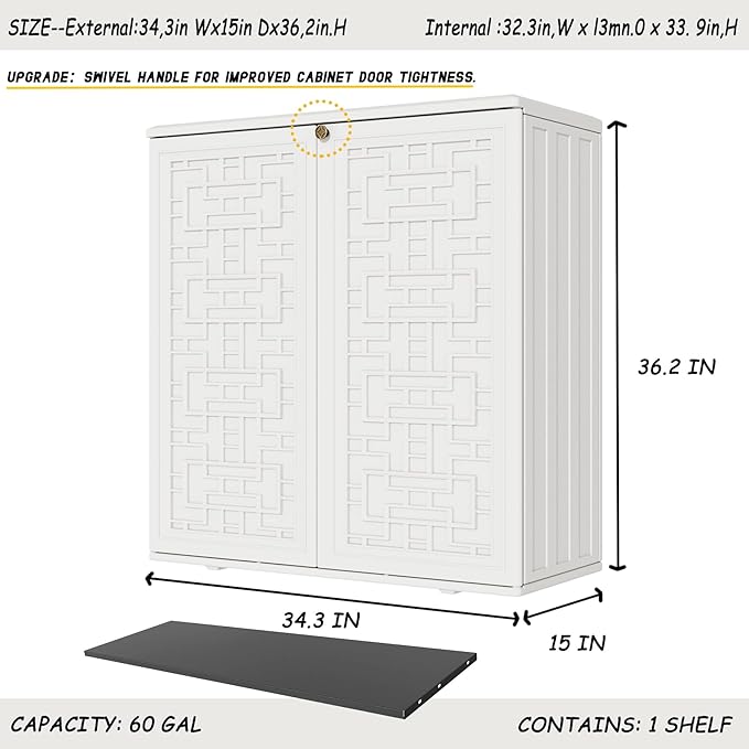 Mrosaa Indoor Outdoor Storage Cabinet Waterproof - Image 4
