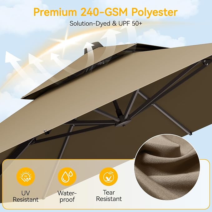 10x13 FT Patio Cantilever Umbrella - Image 7