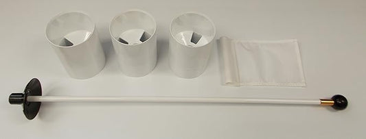 ShopTJB Golf Practice Putting Green - Natural or Synthetic - Accessory Kit - (3) Aluminum 6" Deep Regulation Cups + (1) Yellow Jr Flag + (1) 30" Fiberglass Pin Marker with Ball Lifter Disk