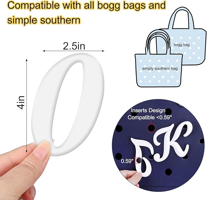 Mity rain Letter Charms for Bogg Bag，Alphabet Lettering Accessories Charms Compatible with Bogg Bag Original All Models, Insert Decorative Letter for Handbag Beach Tote Bag O