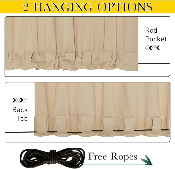 NICETOWN 2 PCs Waterproof Outdoor Curtains - Image 6