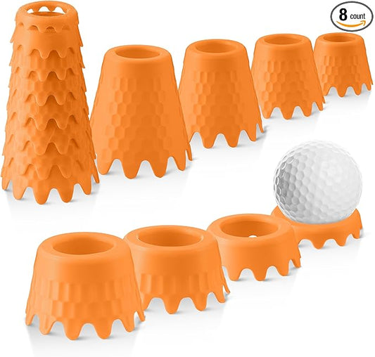 8 Pack ‌Simulator Golf Tees, TPU Unbreakable Material, Height from 1/4" to 2", Suitable for Indoor, Outdoor, Winter, Golf Mats, Turf and Driving Range