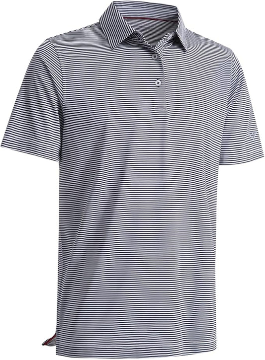 Golf Shirts for Men Dry Fit Short Sleeve Print Performance Moisture Wicking Polo Shirt