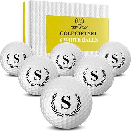 Golf Gifts for Men, Unique Initial on Personalized Golf Balls (6 Balls)