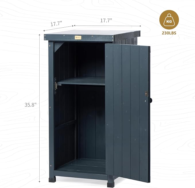 HABAU Outdoor Storage Cabinet for Patio, Garden Potting Bench Table - Image 3
