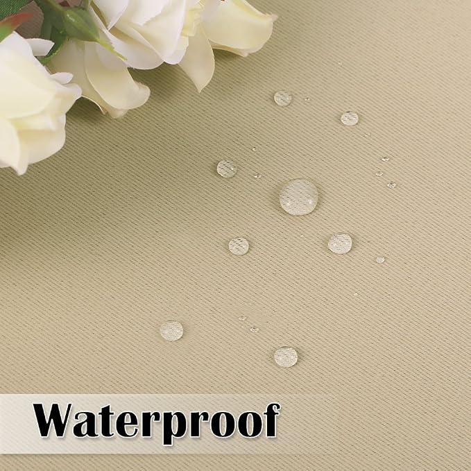 Indoor Outdoor Curtains W100 x L84 Inch Cream Beige, 1 Panel | Extra Wide Heavy - Image 6