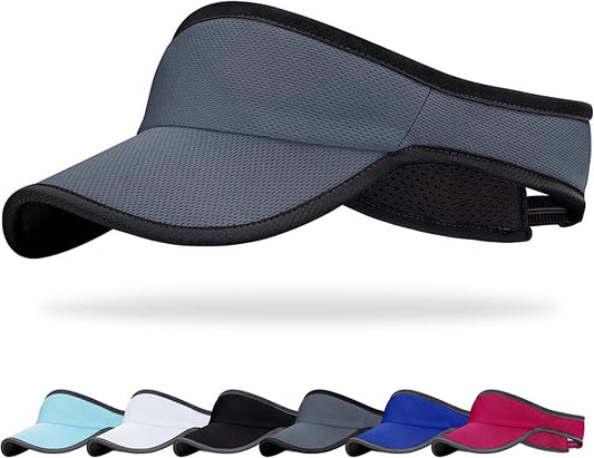 Sports Sun Visor for Men Women, Lightweight Soft Quick-Dry Visor Hat, Packable Tennis Golf Running Visor