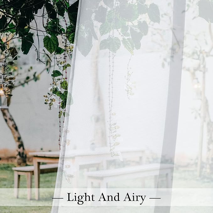 MIULEE White Waterproof Outdoor Sheer Curtains - Image 5