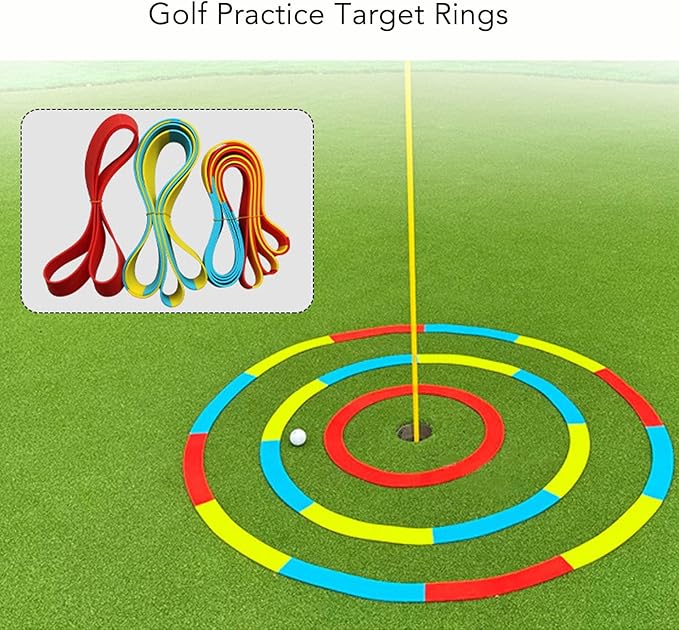 Golf Target Circle, Golf Training Aid Golf Targetss, Golfs Practice Target Rings Ultra Thin Silicone Vibrant Targetss Indicator Golfs Targetsss Circle for Golfss Training