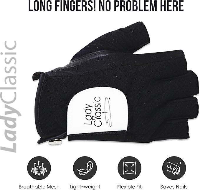 Copper Infused Golf Glove for Men – Black/Black – Compression Fit Arthritis Relief Non-Slip Grip Muscle & Joint Support – USGA Approved (Left/One Size)