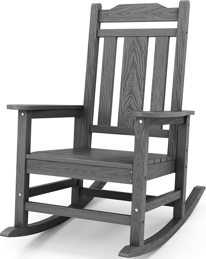 SERWALL HDPE Oversized Outdoor Rocking Chair, Patio Rocking Chair, All Weather by SERWALL