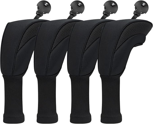 Golf Head Covers for Fairway Woods Driver Hybrids 5 Pieces Nylon Mesh Sports Fan Golf Club Headcovers-Golf Accessories for Men Women.