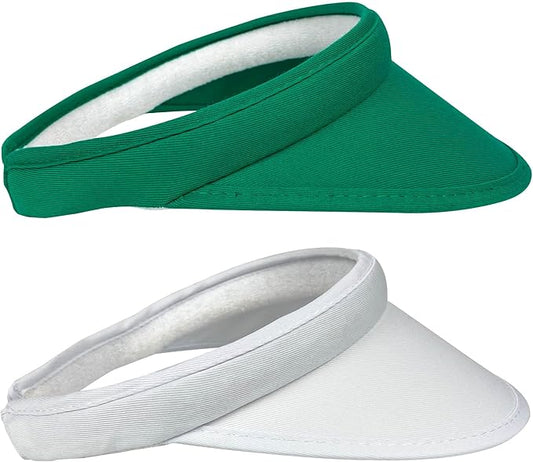 2 Pack Sun Visor Hats Women Men Clip On Wide Brim Visors Hat Outdoor Sports Golf Beach Travel Tennis Caps