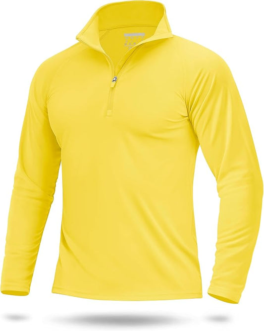 Boladeci Men's UPF 50+ Sun Shirts 1/4 Zip Long Sleeve SPF UV Protection Lightweight Quick Dry Quarter Zip Golf Shirts