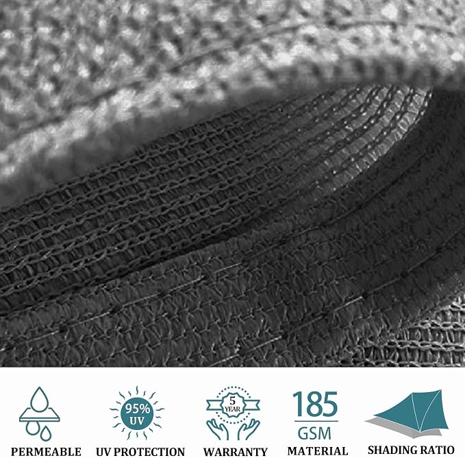 Shade&Beyond 9'x15' Sun Shade Sail Canopy Rectangle, UV Block Breathable Curved - Image 3