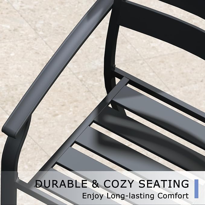 Patio Dining Chairs Set of 4, Wrought Iron Patio Furniture Chairs - Image 6