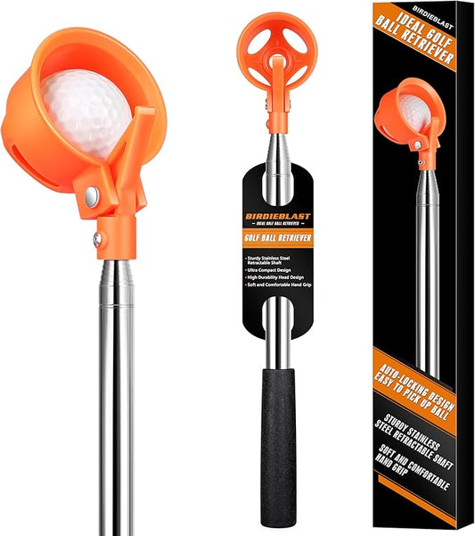 Golf Ball Retriever, 9Ft/12Ft/17Ft/20Ft Professional Stainless Steel Golf Ball Retriever, Telescopic Golf Ball Retriever for Water
