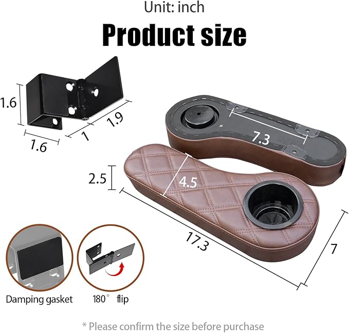 NOKINS Golf Cart Seat Covers for Club Car Precedent, Vinyl Front&Rear Seat Cover with Flip-Up Armrests kit, with Cup Holder, for 1" Square Tube(Brown&Brown 8438)