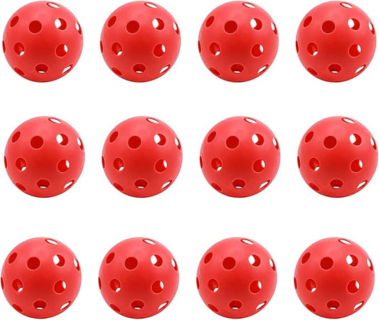 GSE Games & Sports Expert 12-Pack Practice Golf Balls, 40mm Limited Flight Plastic Soft Golf Balls, Airflow Hollow Training Golf Ball for Swing Practice (Several Colors Available)