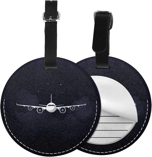 Airplane Pilot Plane Luggage Tags for Suitcases, Pu Leather Baggage Tags Identifiers for Travel, Name Id Label for Baggage Bag Women Men