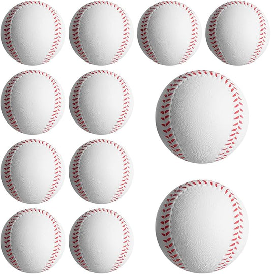 Soft Baseballs, Foam Training Baseball 12 Pack for Kids Regulation Size Foam Baseballs for Soft & Safe Throwing, Catching and Batting Practice
