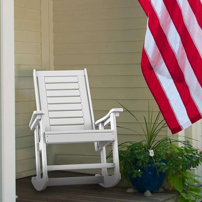 GREENVINES Oversized Outdoor Rocking Chairs Set of 2, HDPE Rocker - Image 4
