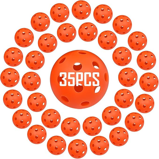 35 Pack Practice Golf Balls Limited Flight Plastic Golf Balls 42mm Practice Golf Balls for Backyard Golf Training Balls for Swing Practice, Airflow Hollow (Multiple Colors)