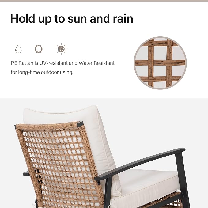 3-Piece Rocking Bistro Set, Outdoor Patio Furniture - Image 4
