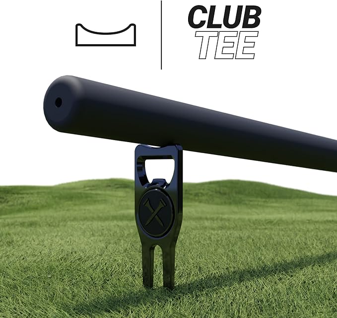 Blue Tees Golf 6-in-1 Premium Divot Tool & Ball Marker - Bottle Opener - Club Tee - Groove Cleaner - Putting Alignment - Designed to Be the Ultimate Tool for the Green - Black