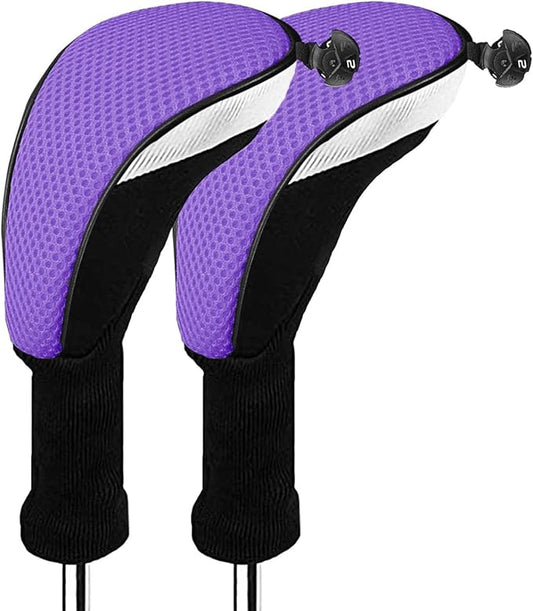 Golf Club Head Covers for Woods and Driver Hybrids Fairway Value Pack Protective Clubs Headcovers with Interchangeable No.Tags 1 3 5