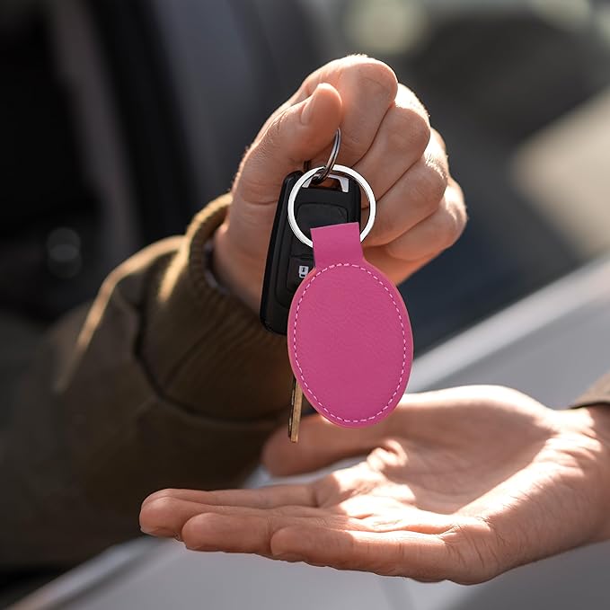 LaserGram Oval Keychain, Sunflowers, Personalized Engraving Included