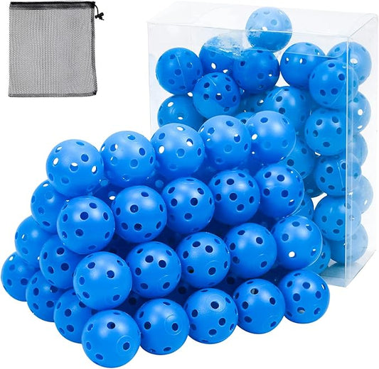 Plastic Golf Balls Practice Limited Flight Golf Training Ball Hollow Swing Practice Indoor Golf Balls with Mesh Drawstring Bag for Backyard Driving Range or Outdoor
